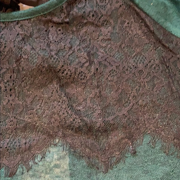 Cute Sheer Forest Green Sheer Top - Picture 11 of 11